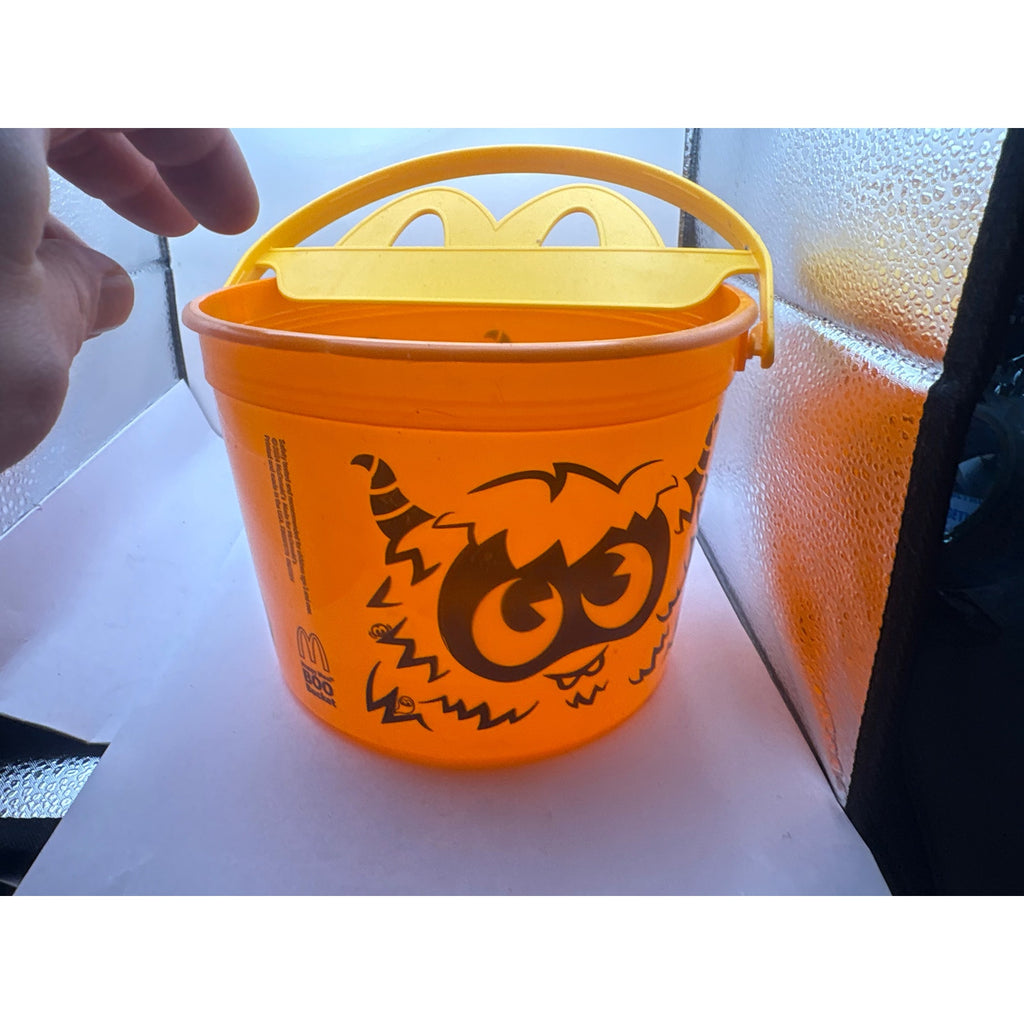McDonald's Happy Meal Boo Bucket Halloween Trick-or-Treat Bucket, Monster, Plastic, Orange/Yellow