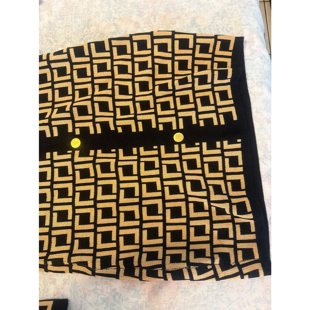 Jolie & Joy Fendi Monogram Knit Dress Women's XL Black Tan Casual
