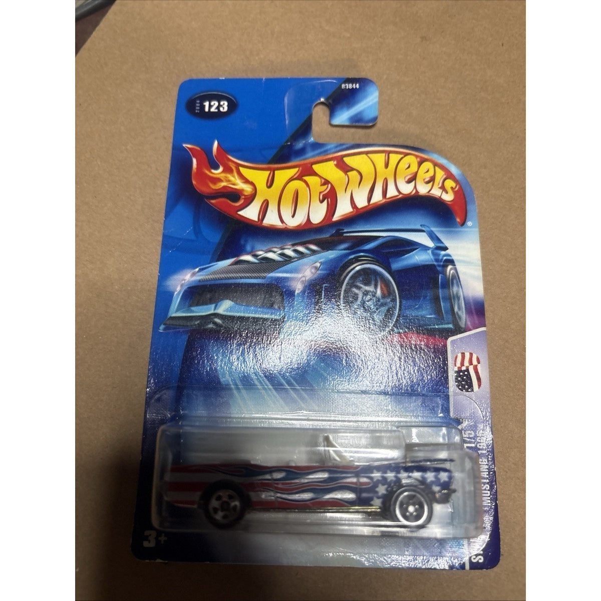 Hot Wheels 2004 Star Spangled Mustang 1965 #123 Red White Blue Convertible