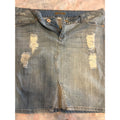 Decree Women's Denim Jean Skirt Mini 15 Blue Brown Casual Distressed Ripped