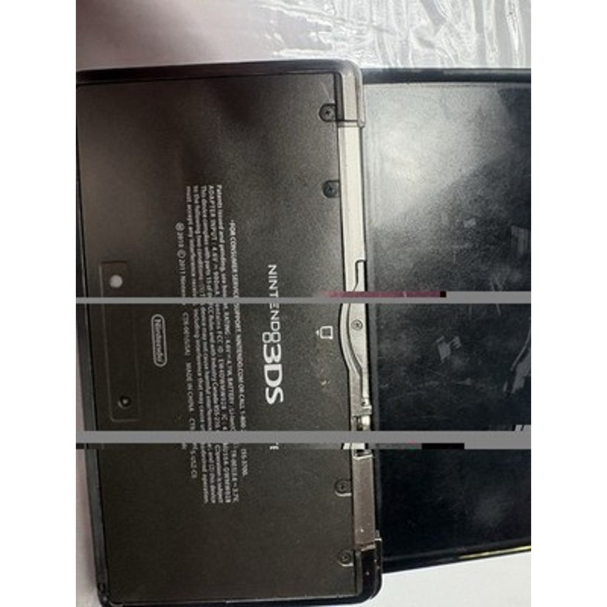 Nintendo 3DS CTR-001 Black Console Top Screen Damaged Parts Repair