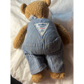 OshKosh B'gosh Teddy Bear Plush Toy Overalls Striped Unisex
