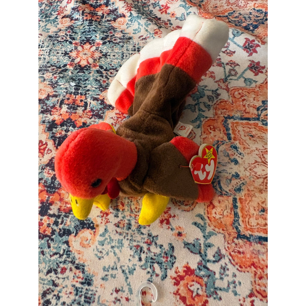 Ty Gobbles Beanie Baby Turkey Plush Toy, Fall Decor, Collectible