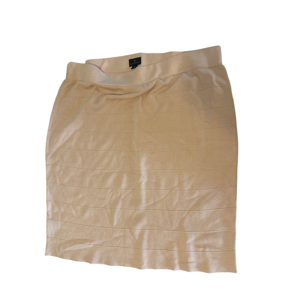 WORTHINGTON Women's Bandage Skirt Fitted Ribbed XL Beige Multicolor