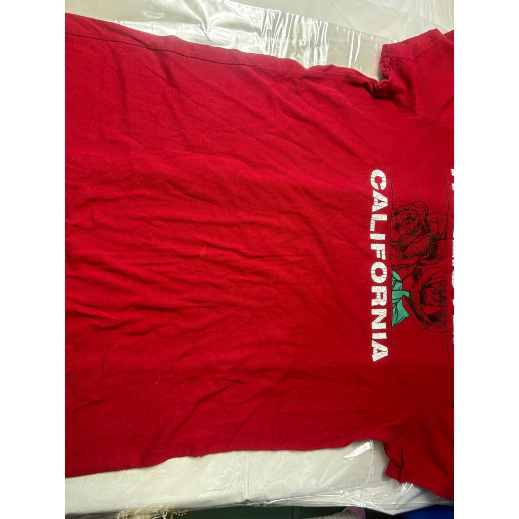 Hollister Rose Graphic Tee T-Shirt Unisex L Red White Casual