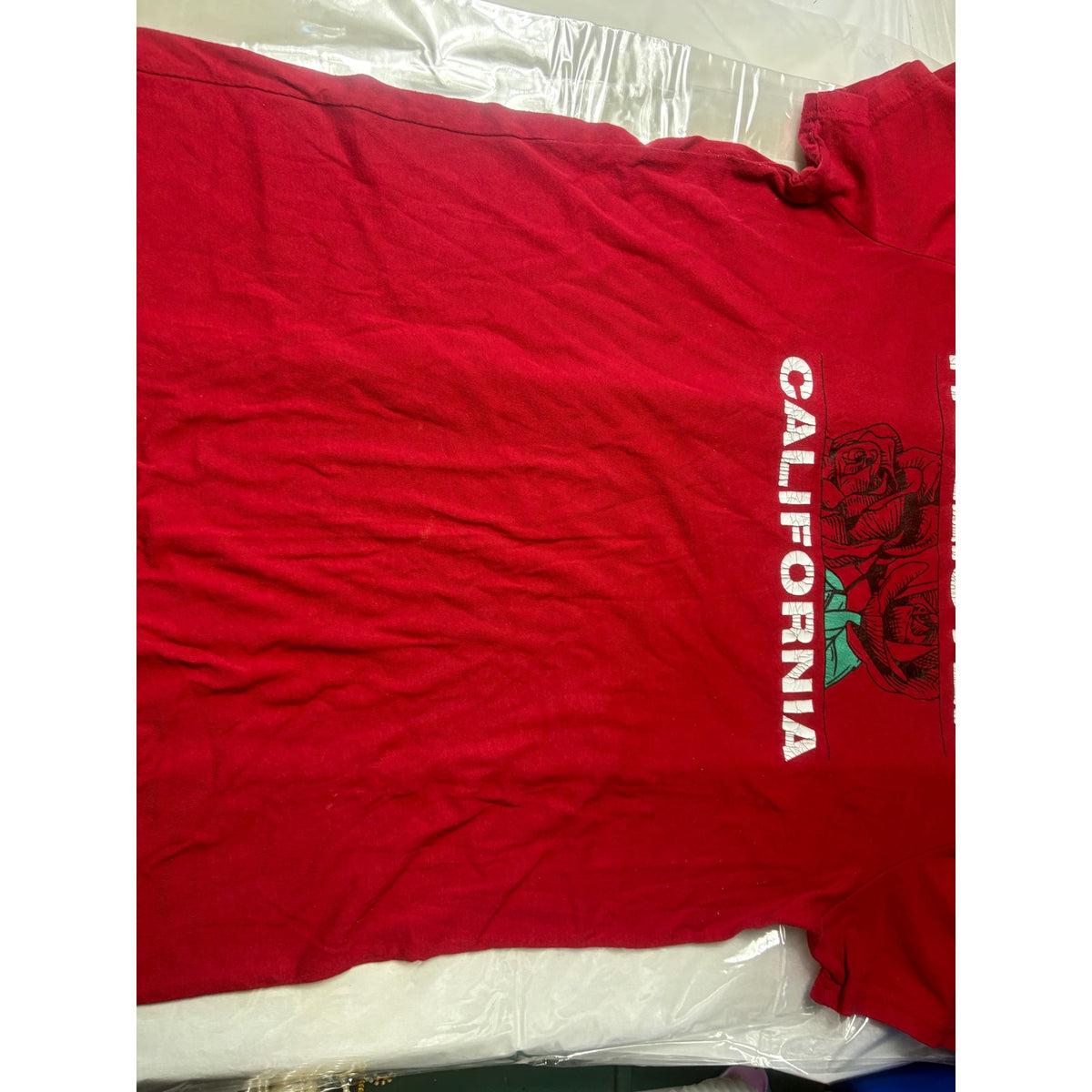 Hollister Rose Graphic Tee T-Shirt Unisex L Red White Casual