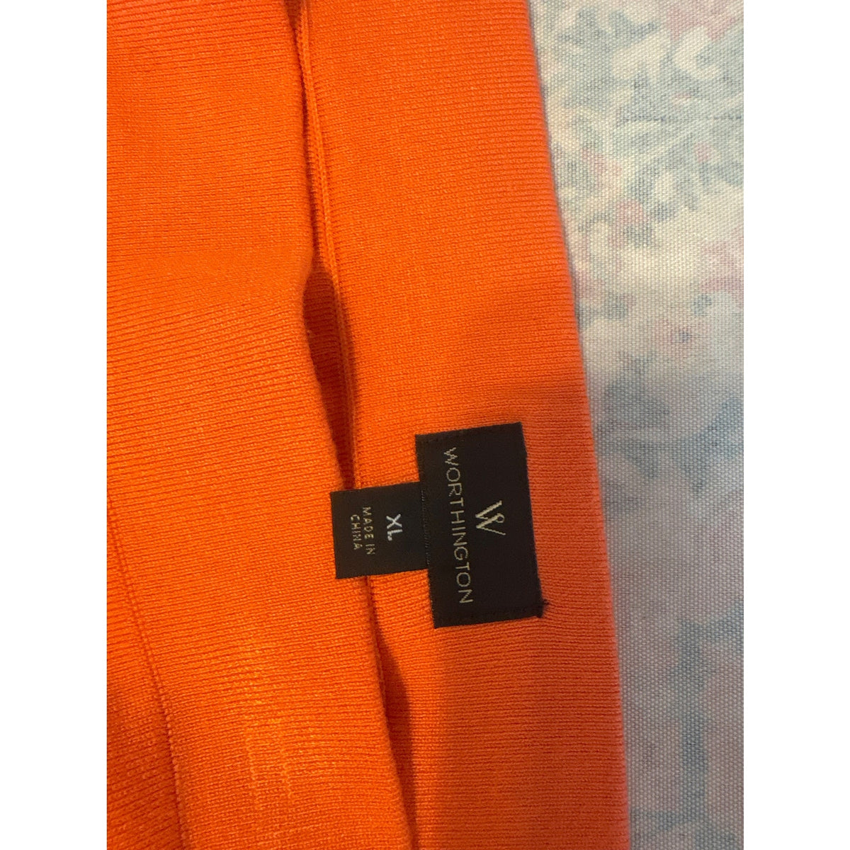 Worthington Women's Orange Ribbed Knit Sweater XL