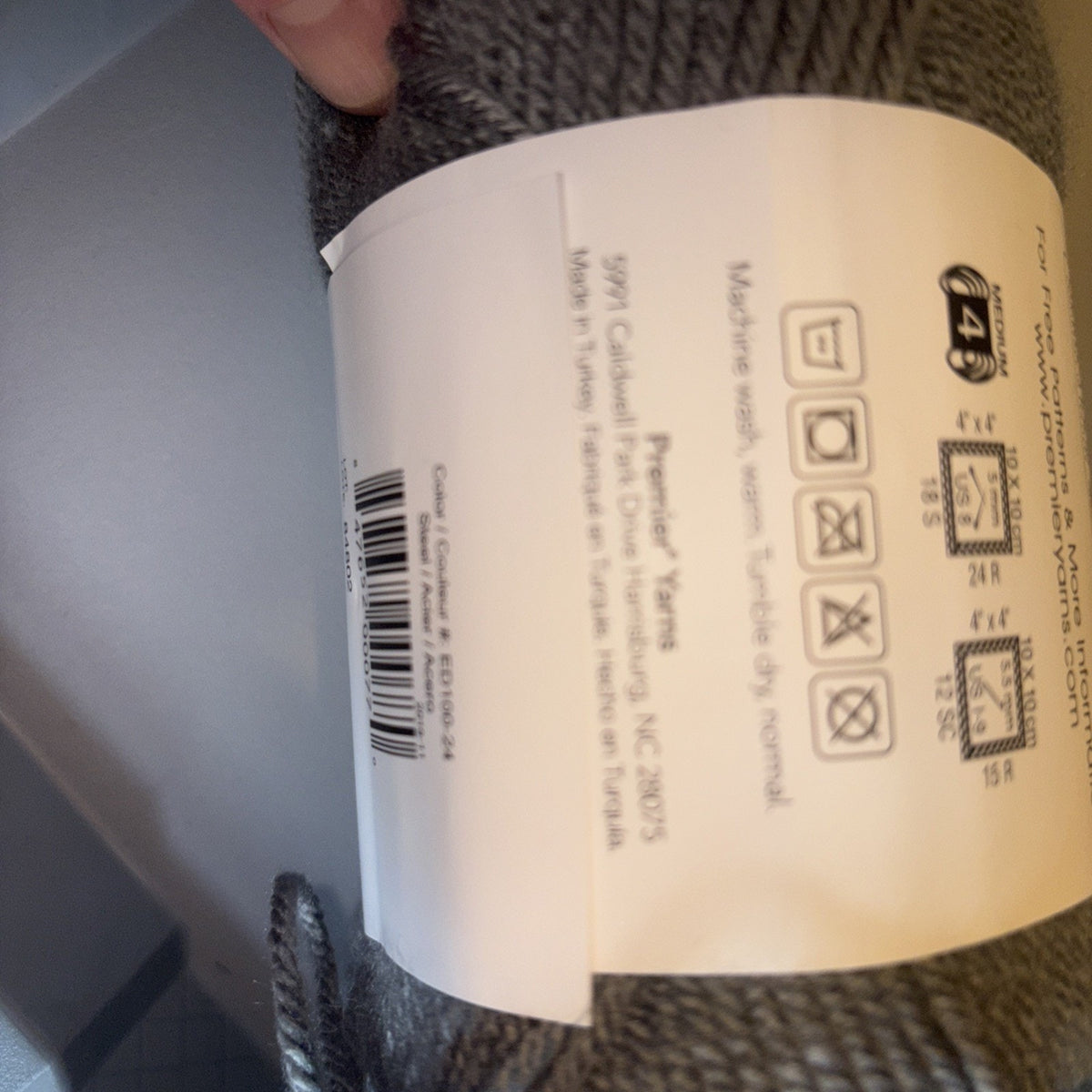 Premier Anti Pilling Exclusive Everyday Worsted ED100-24 Lot 84802 Color Steel
