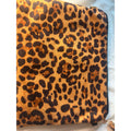 LIB NEW YORK Leopard Print Faux Suede Clutch Wristlet Evening Bag Women