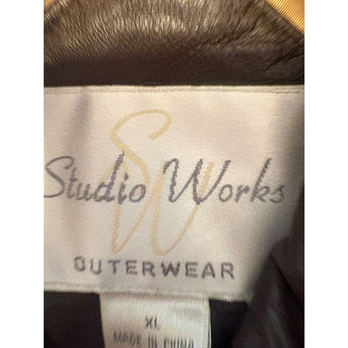 Studio Works Leather Jacket Women’s XL Brown Tan Outerwear