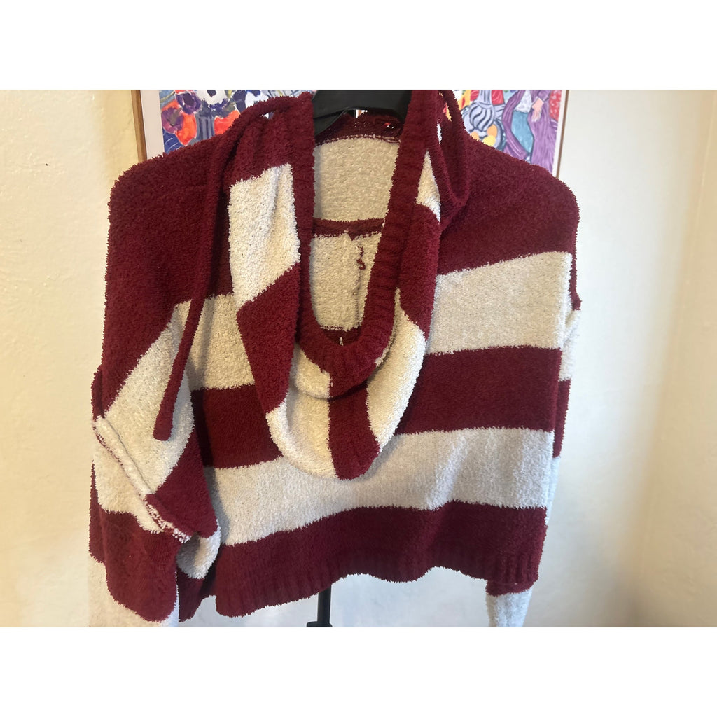 Arizona Jean Co Cropped Striped Hoodie Sweater Women