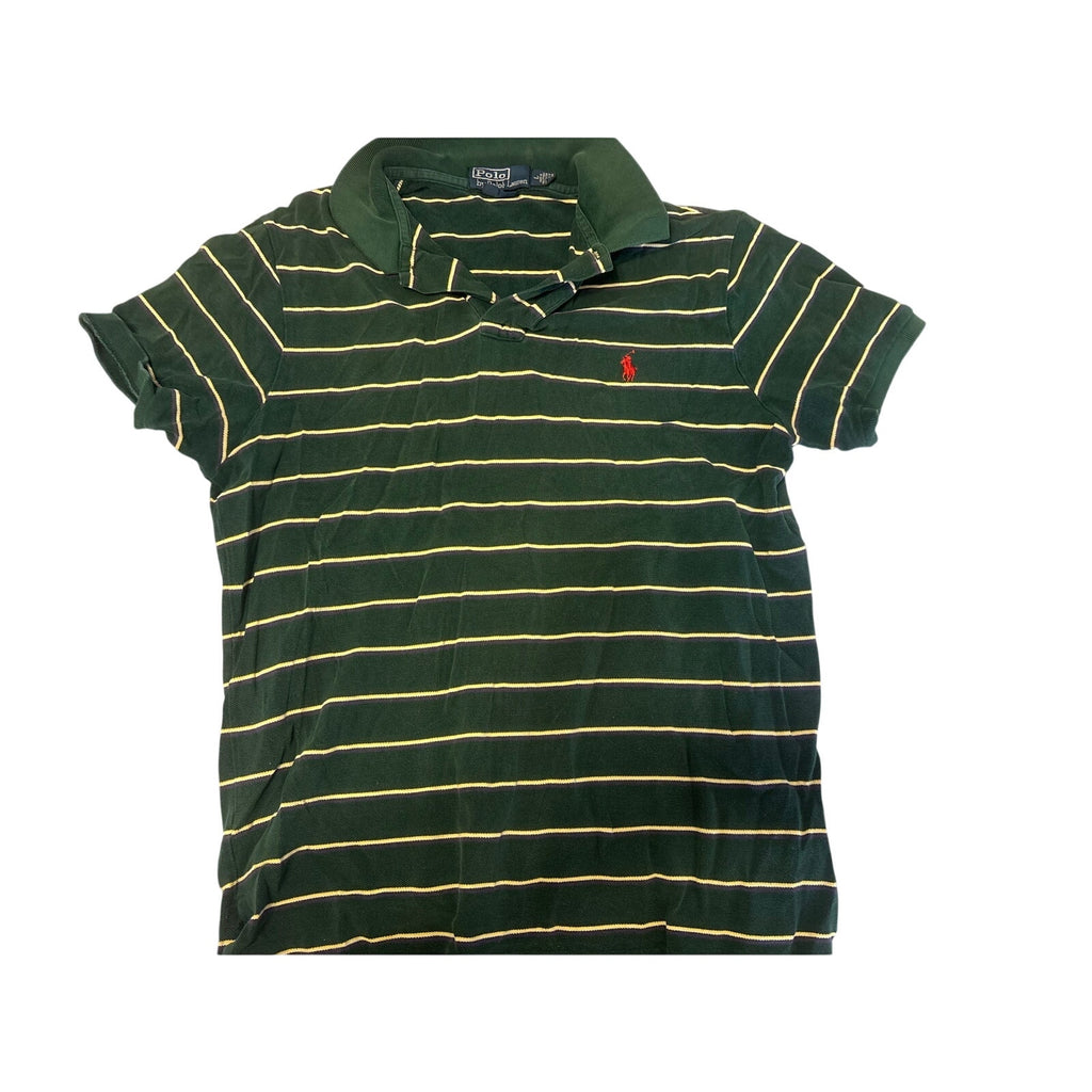 Polo Ralph Lauren Men’s Polo Shirt, L, Green Yellow Striped Casual