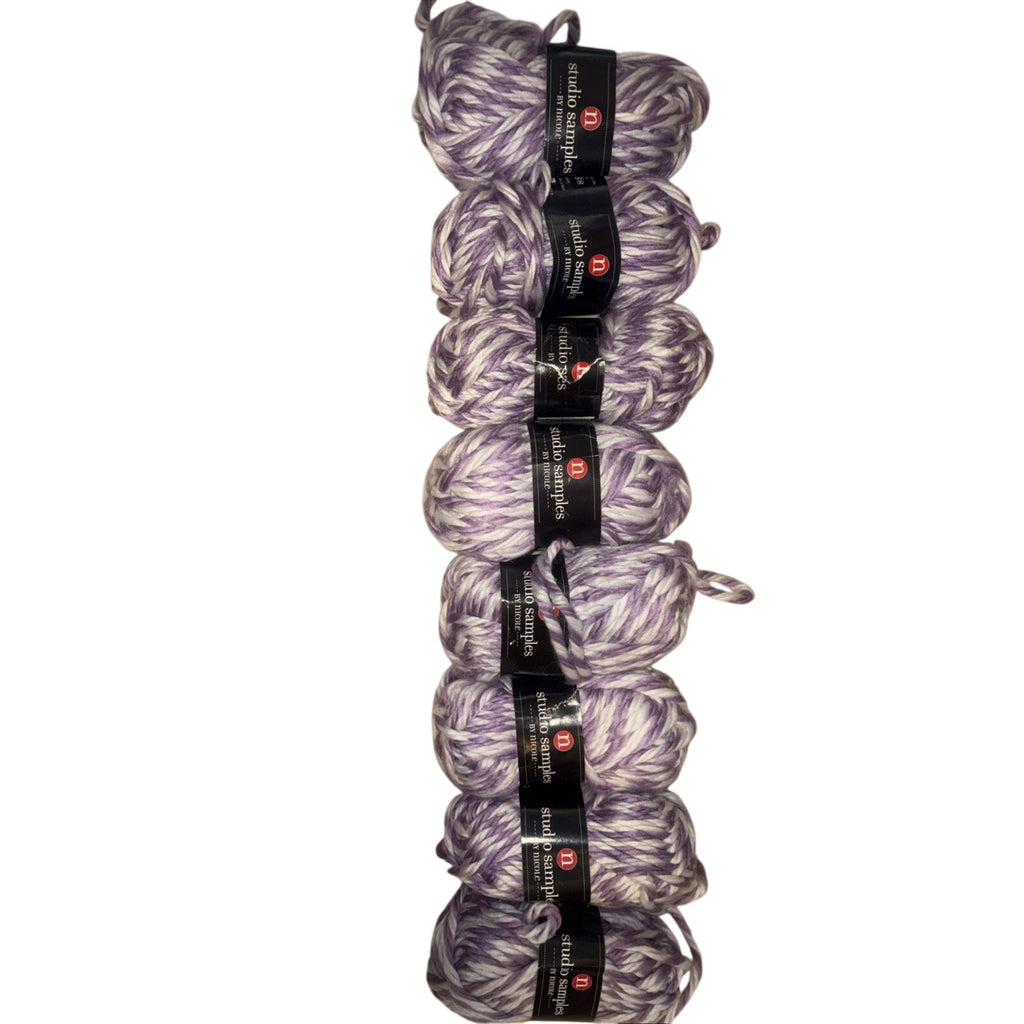 Studio Samples By Nicole 100% Acrylic Purple And White Used And New Lot 8 Skeins