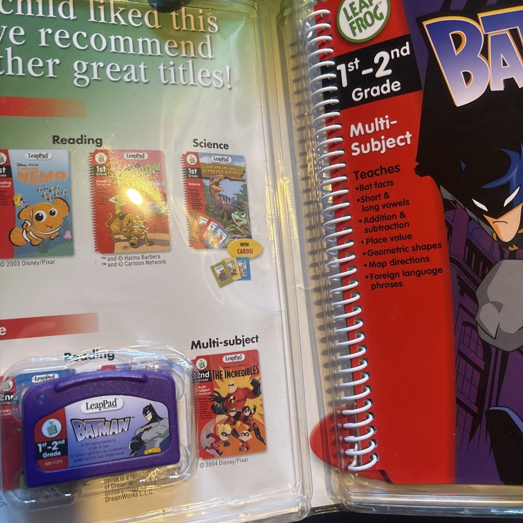 Leap Frog LeapPad The Batman 1st-2nd Grade Multi-Subject Book & Cartridge Tested