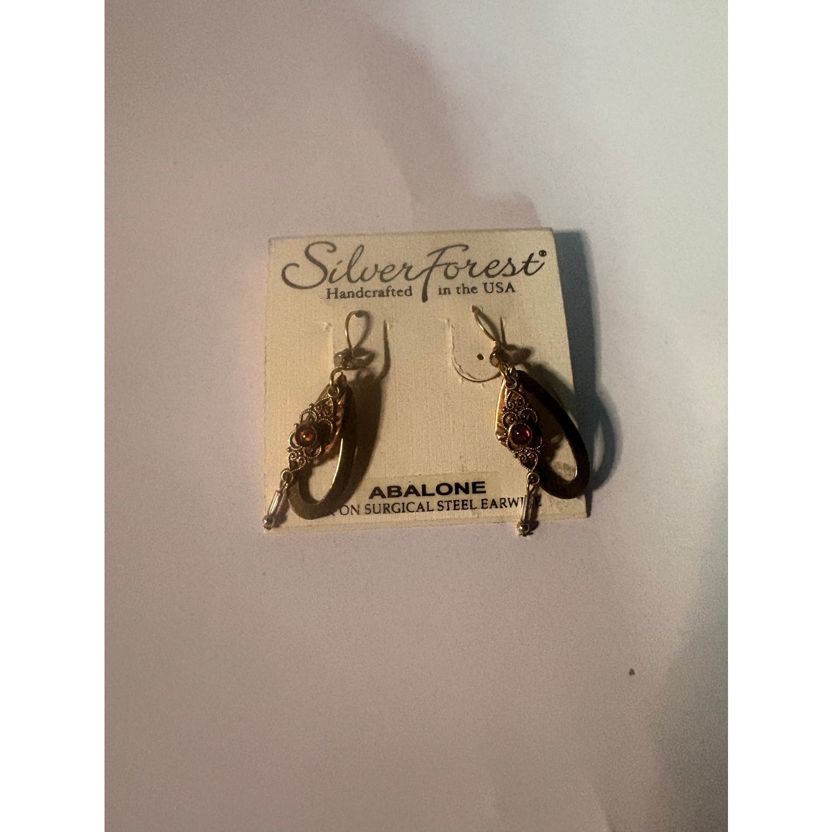 Silver Forest Abalone Dangle Earrings Women Jewelry