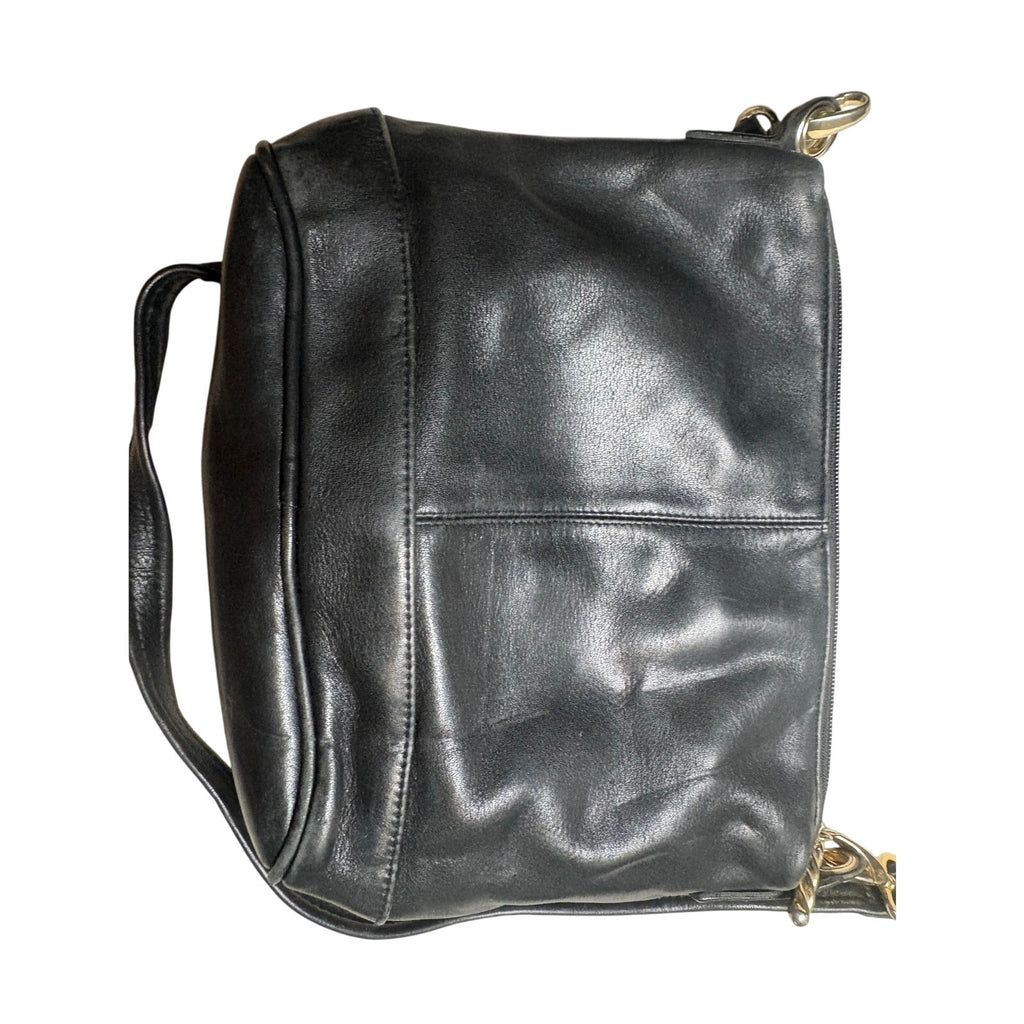 NAUTICA Leather Crossbody Shoulder Bag Women's Black Gold Hardware