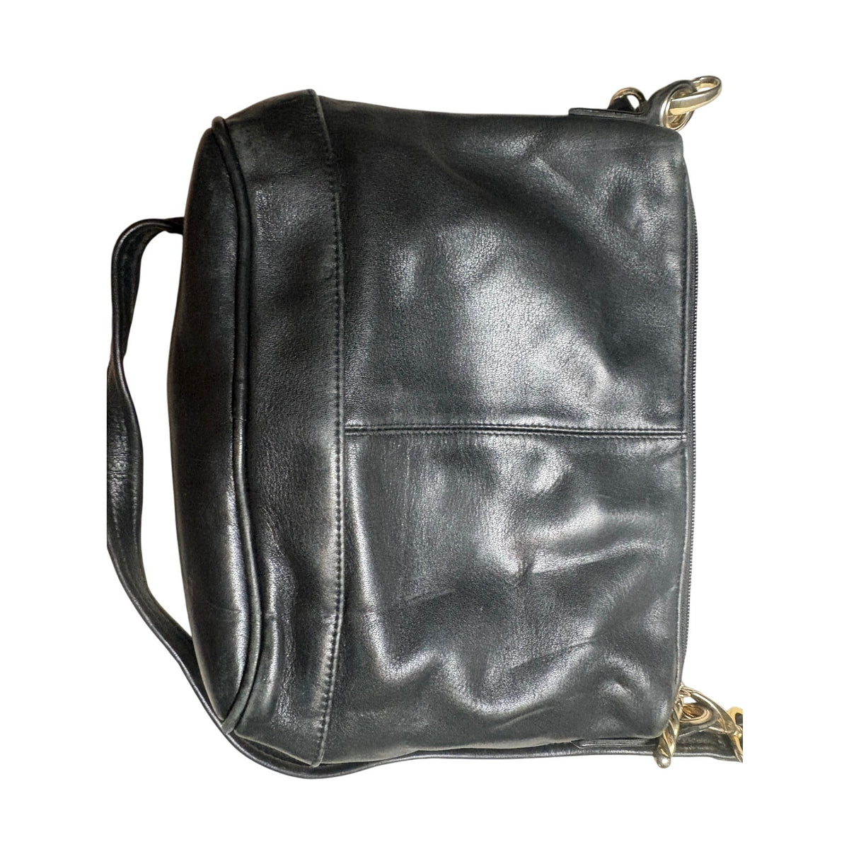 NAUTICA Leather Crossbody Shoulder Bag Women's Black Gold Hardware