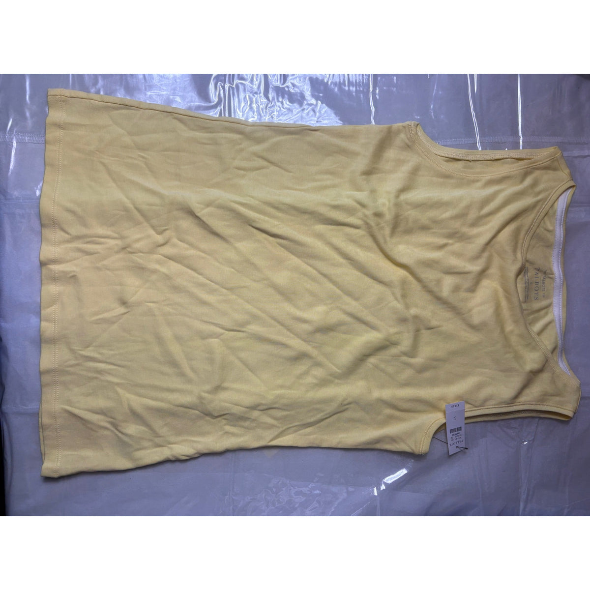 Talbots The Talbots Tee Women's Tank Top S Yellow White