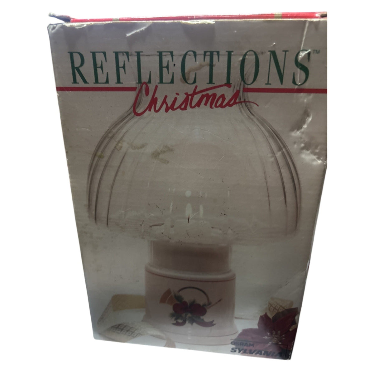 Osram Sylvania Reflections Christmas Tealight Candle Lamp Glass Globe Wreath