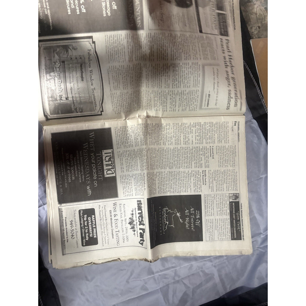Vail Daily “Tuesday Terror” Newspaper 9/12/2001 9/11 Coverage A1–B11 Complete