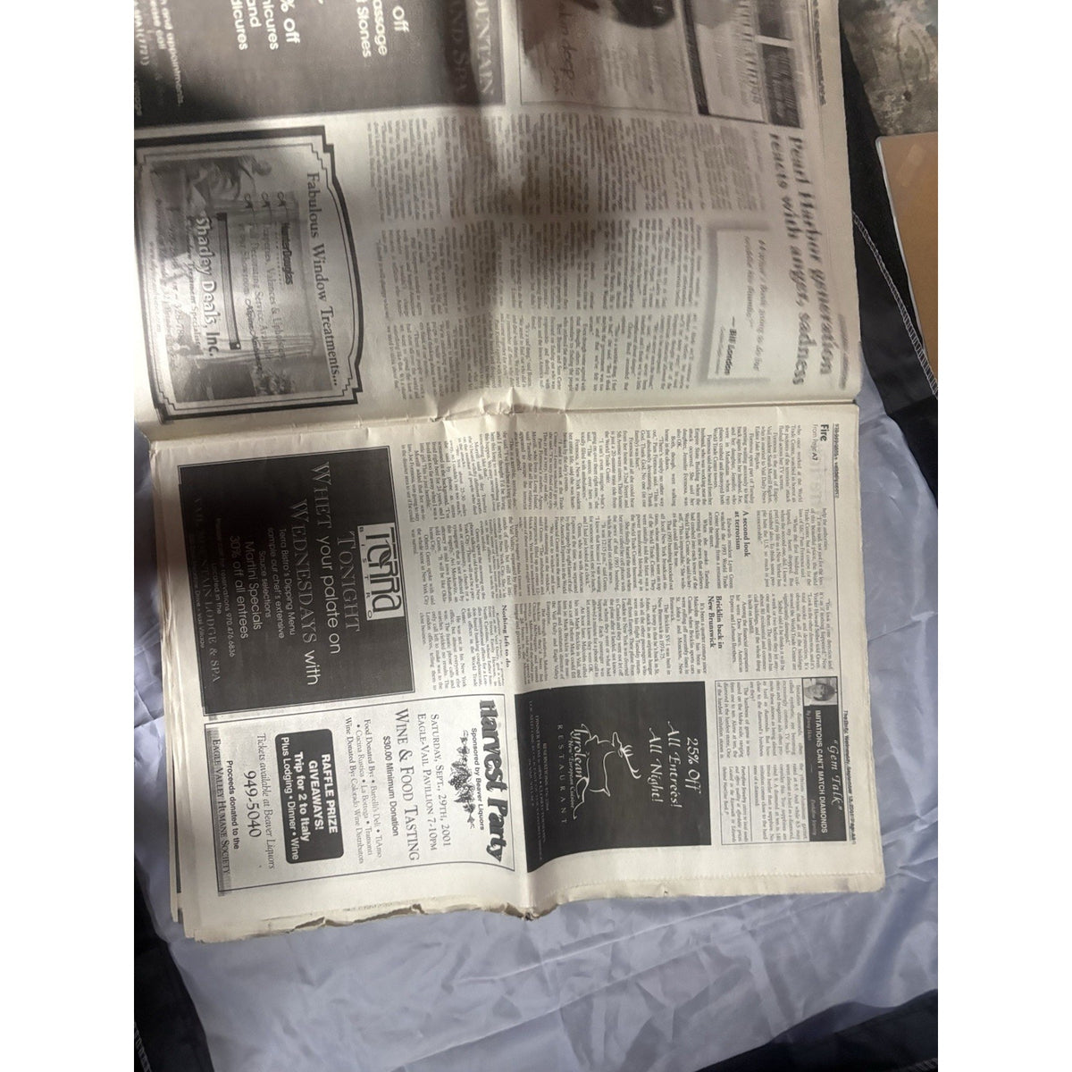Vail Daily “Tuesday Terror” Newspaper 9/12/2001 9/11 Coverage A1–B11 Complete