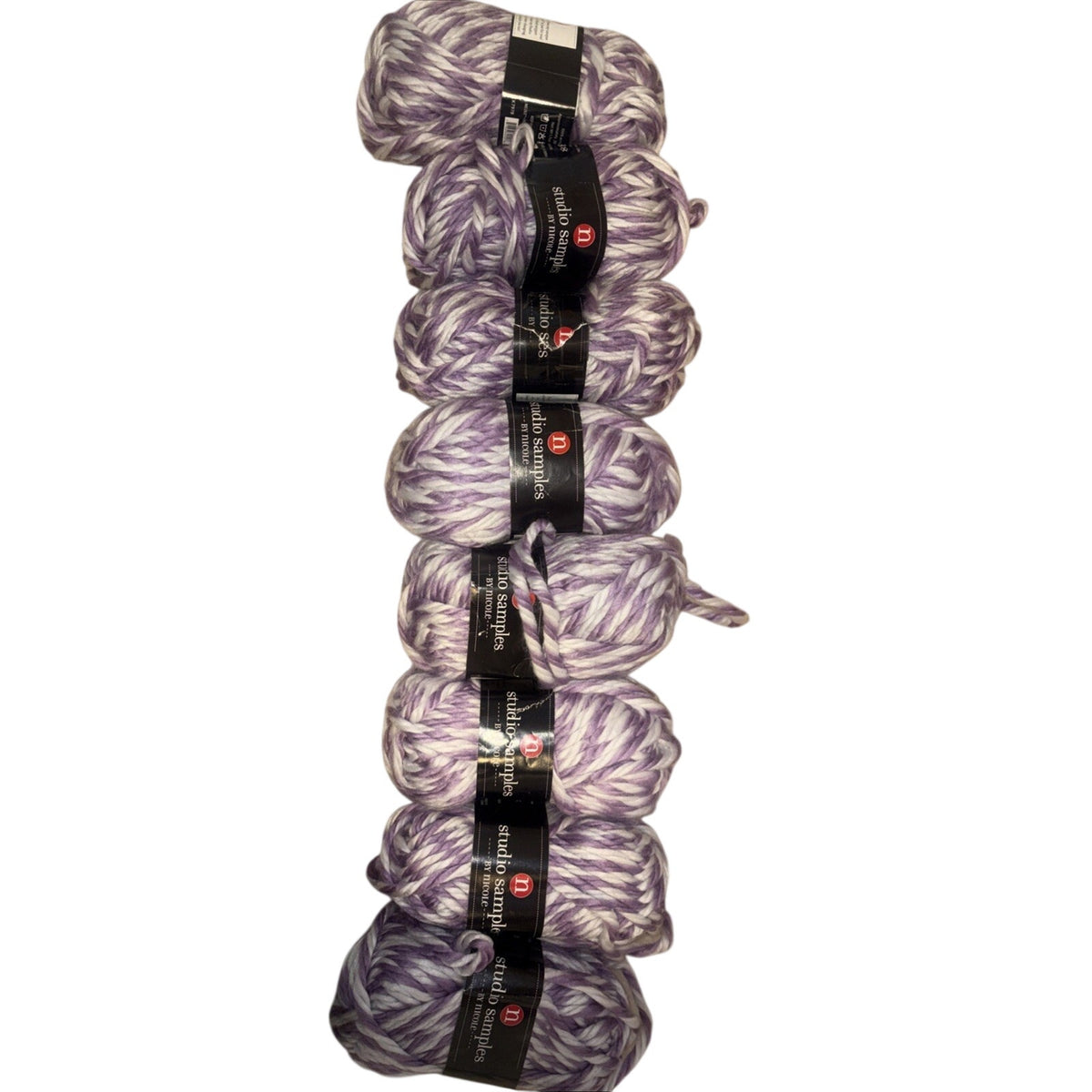 Studio Samples By Nicole 100% Acrylic Purple And White Used And New Lot 8 Skeins