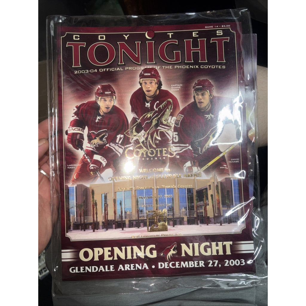 Coyotes Tonight Program. Opening Night- Year 2003. Brand New In Original...