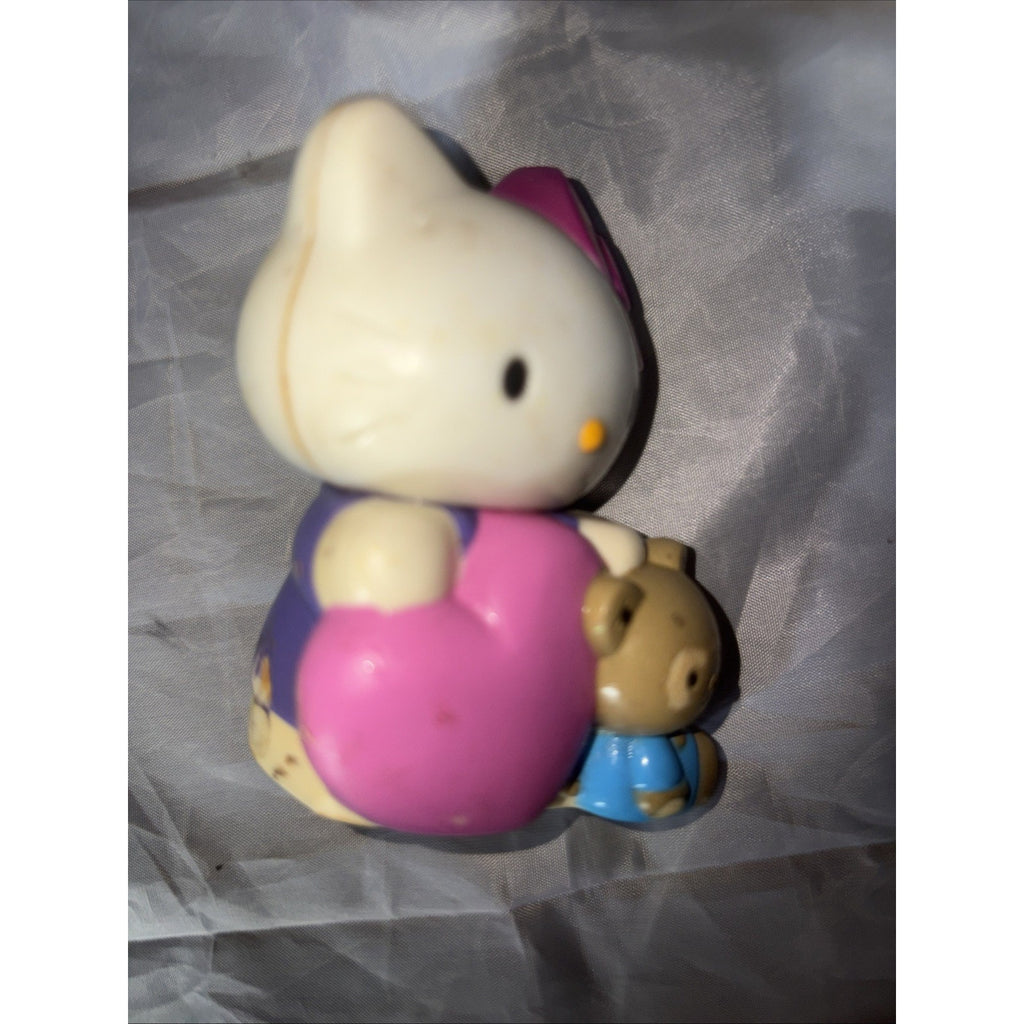 Hello Kitty Cake Topper 1976/2012 Heart And Bear Plastic Sanrio Bakery Crafts EX