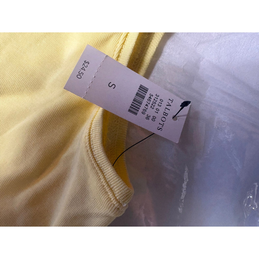 Talbots The Talbots Tee Women's Tank Top S Yellow White