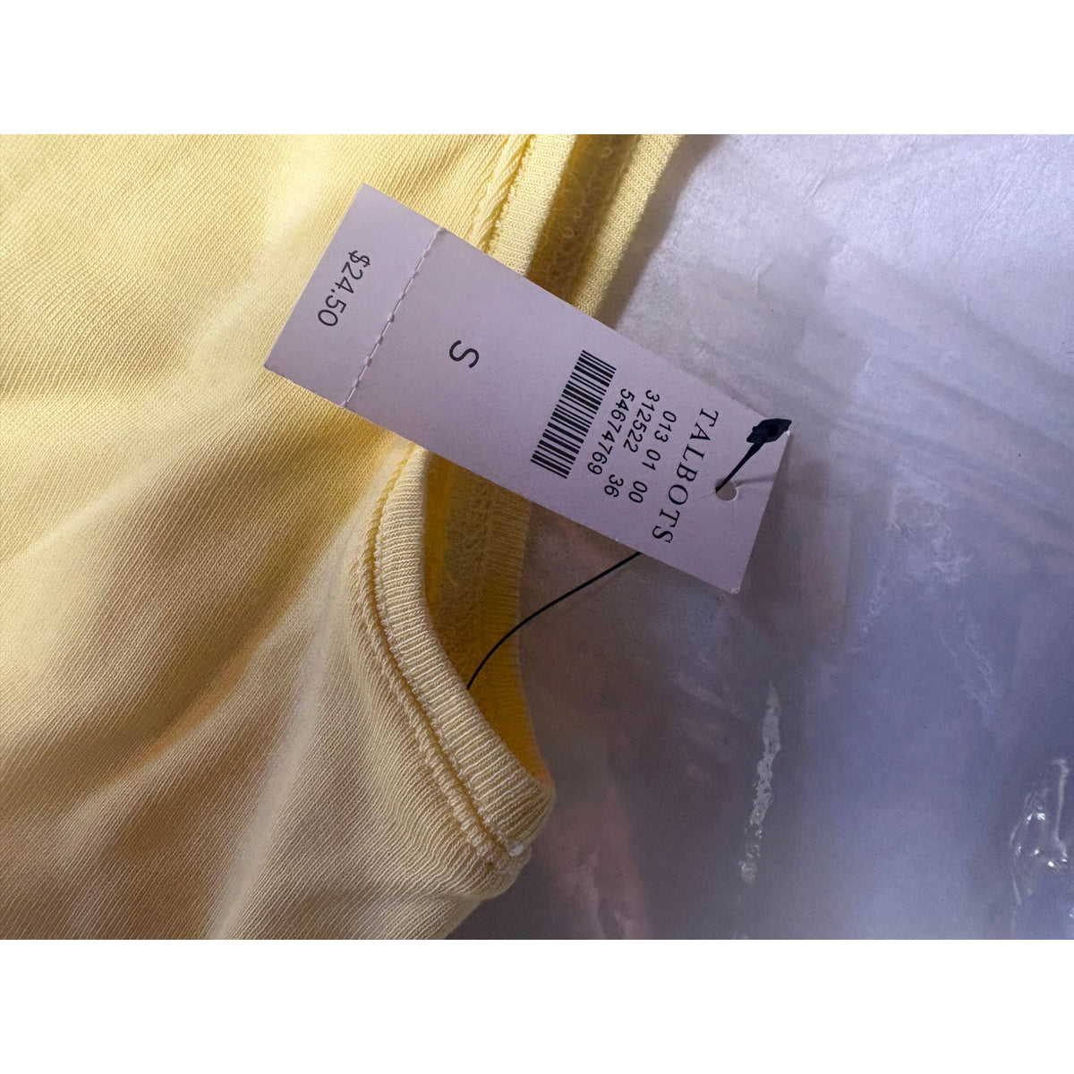 Talbots The Talbots Tee Women's Tank Top S Yellow White