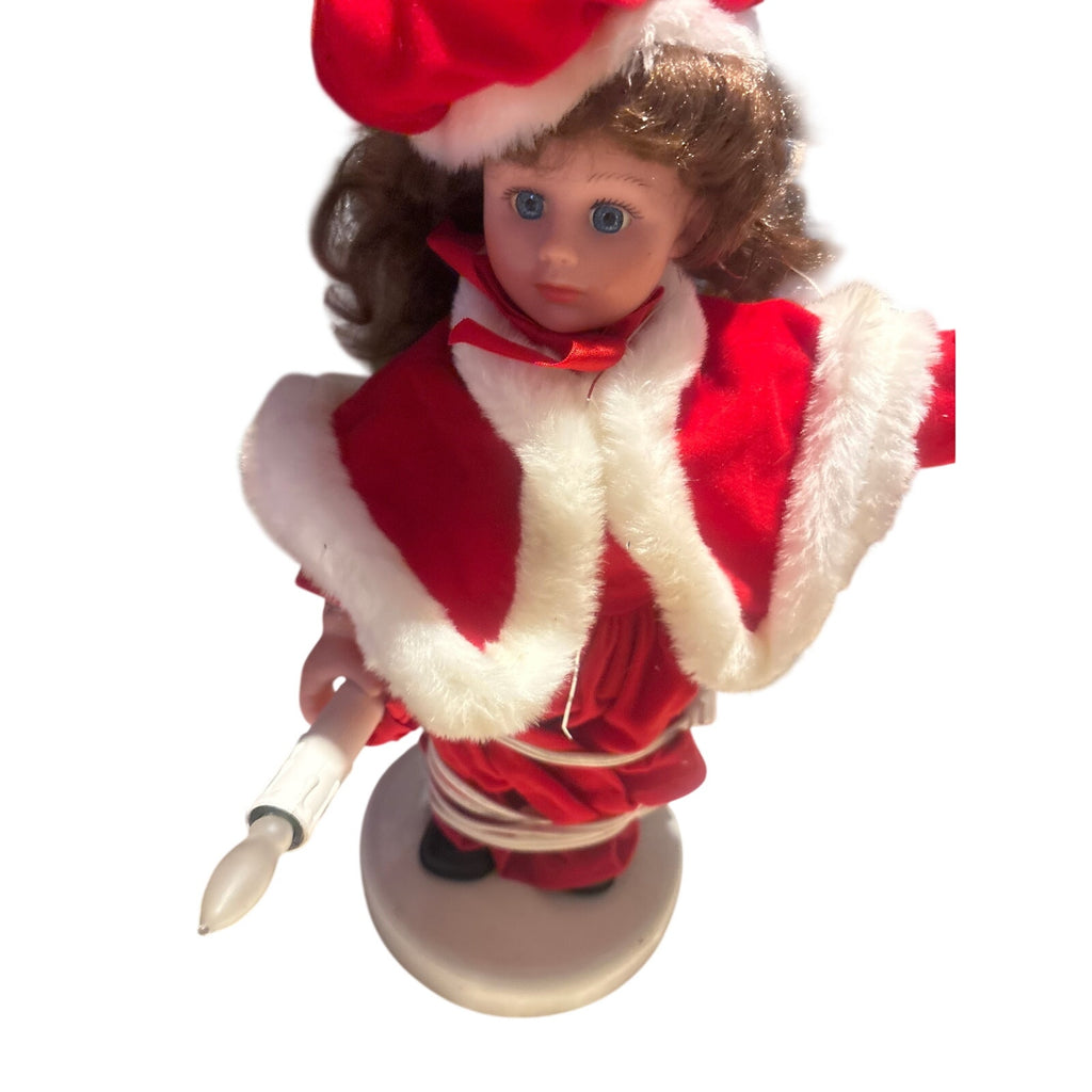RENNOC ANIMATION Mrs Claus Christmas Decor, Light-up Figurine, Red & White