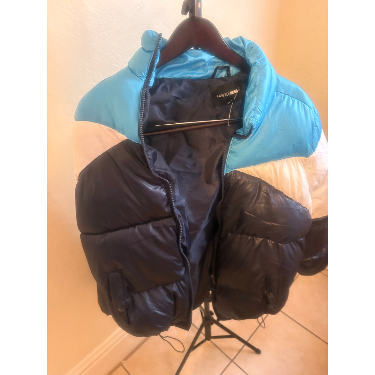 FASHION NOVA Colorblock Puffer Jacket for Women