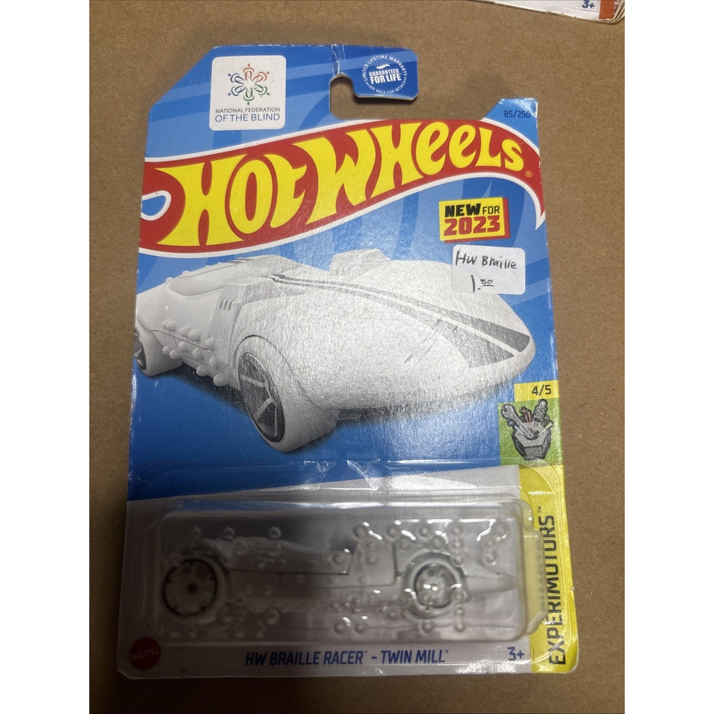 Hot Wheels HW Braille Racer - Twin Mill White #85 - 2023 Experimotors