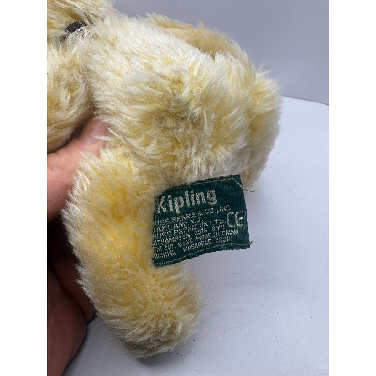 Kipling Teddy Bear Plush Toy Kids Cream Brown Stuffed Animal Vintage Collectible