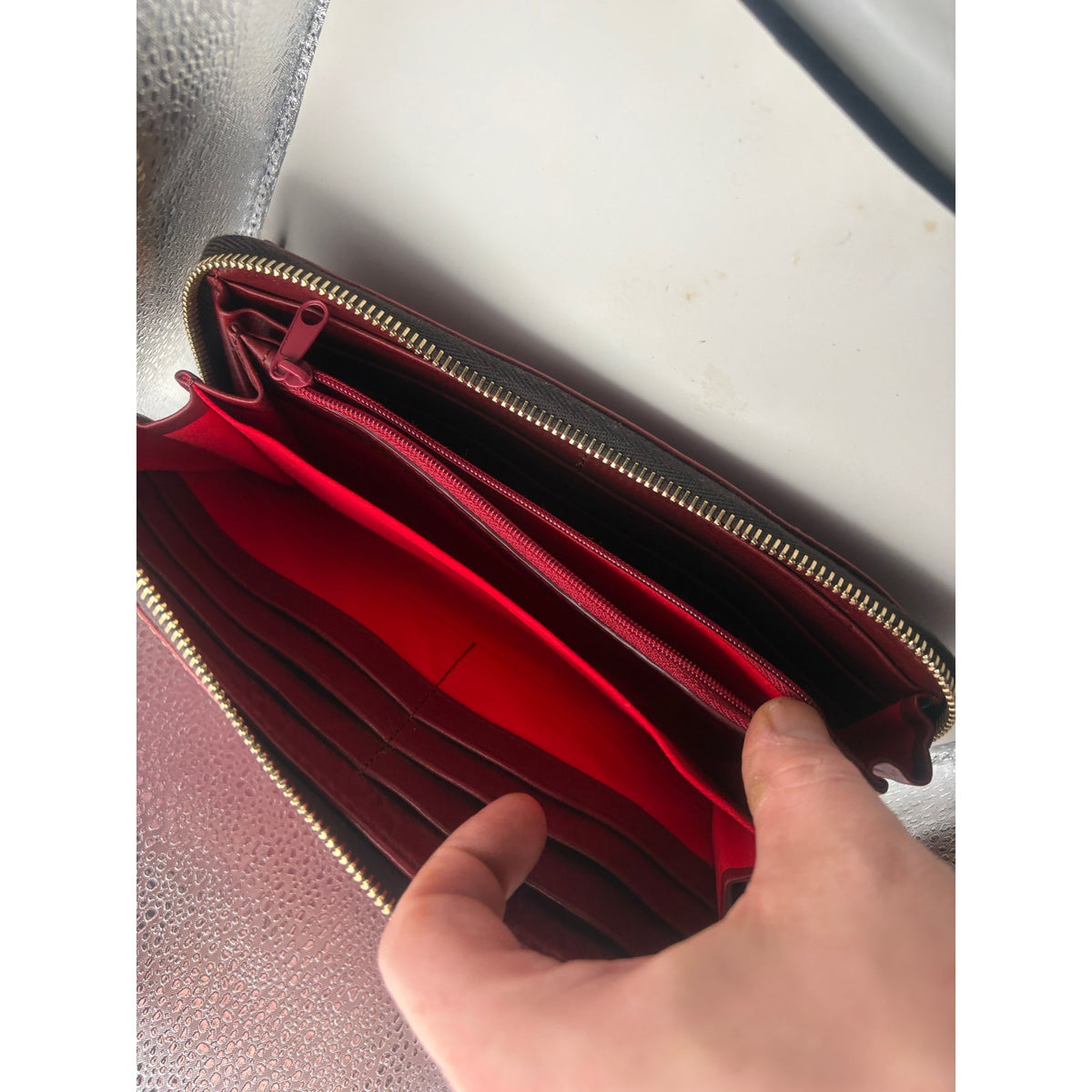 Dooney & Bourke Leather Wallet with Zipper Closure
