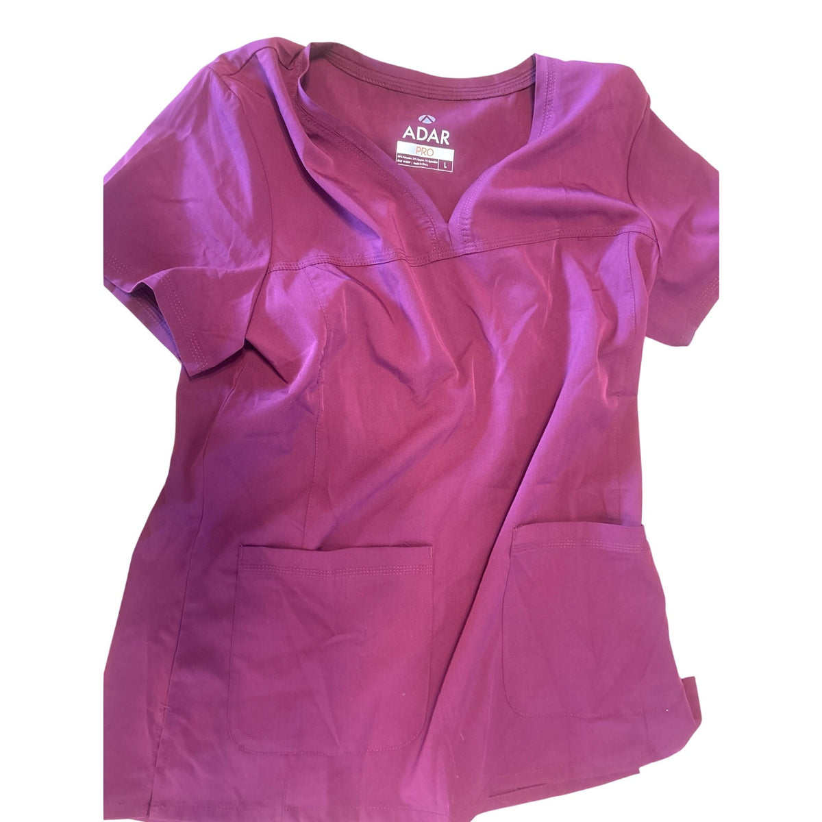 ADAR PRO Women's Tailored Fit Scrub Top L Pink