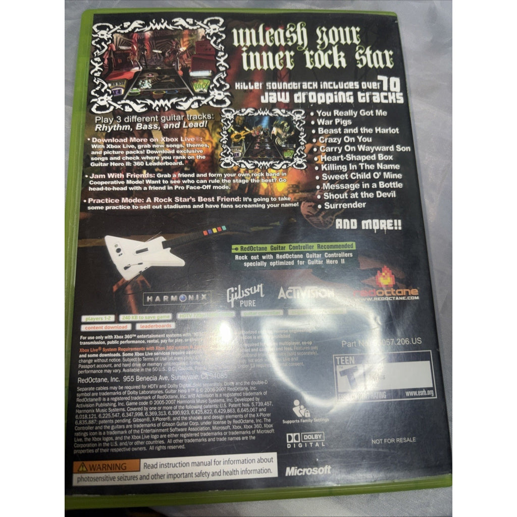 Guitar Hero II (Microsoft Xbox 360, 2007)