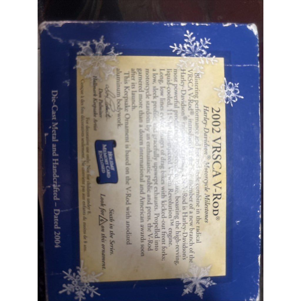 Hallmark Keepsake VRSCA V-Rod Harley-Davidson Ornament 2002 Die-Cast Metal