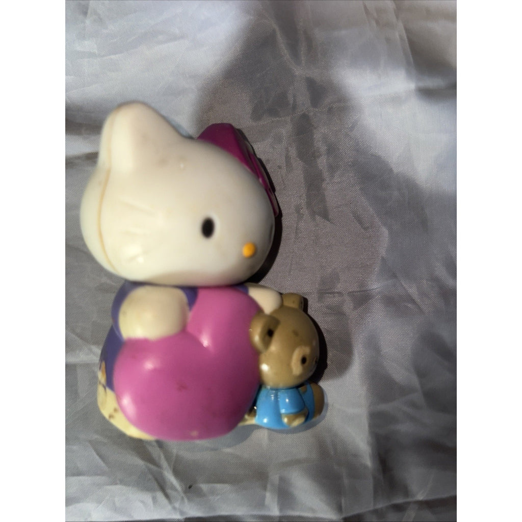 Hello Kitty Cake Topper 1976/2012 Heart And Bear Plastic Sanrio Bakery Crafts EX