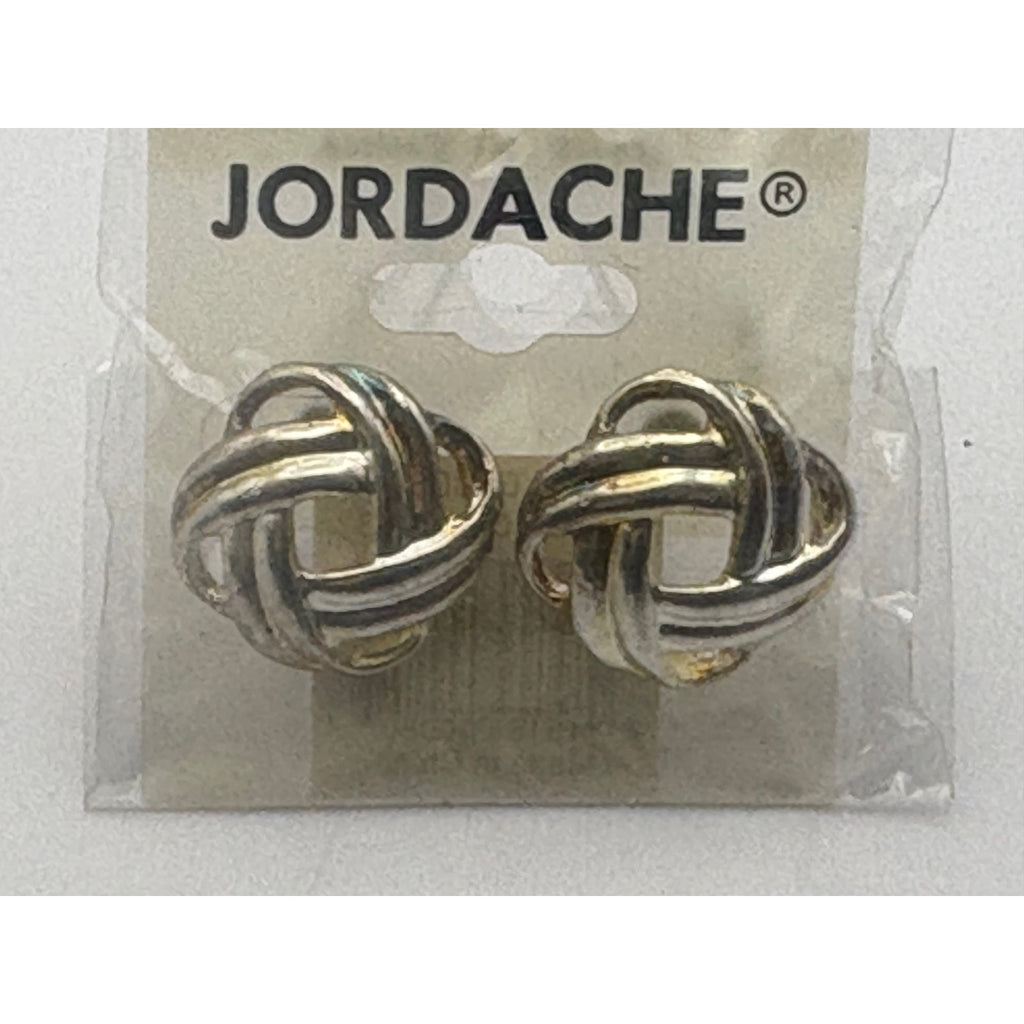 JORDACHE Earrings Stud Fashion Jewelry Knot Woven Silver Multicolor