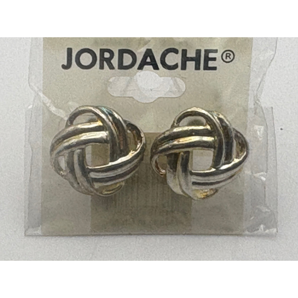 JORDACHE Earrings Stud Fashion Jewelry Knot Woven Silver Multicolor
