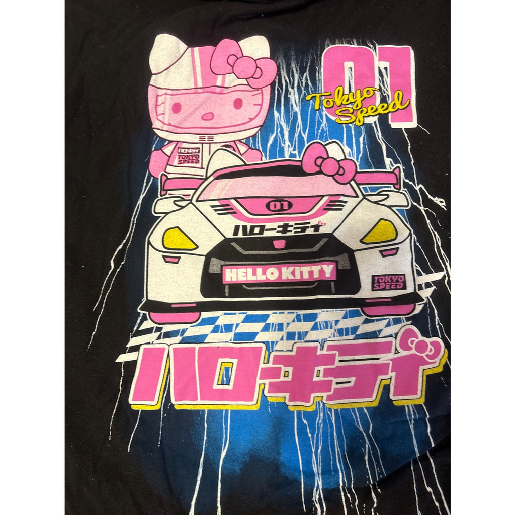Hello Kitty Tokyo Speed T-Shirt Men’s M Cotton Black Pink Graphic Casual