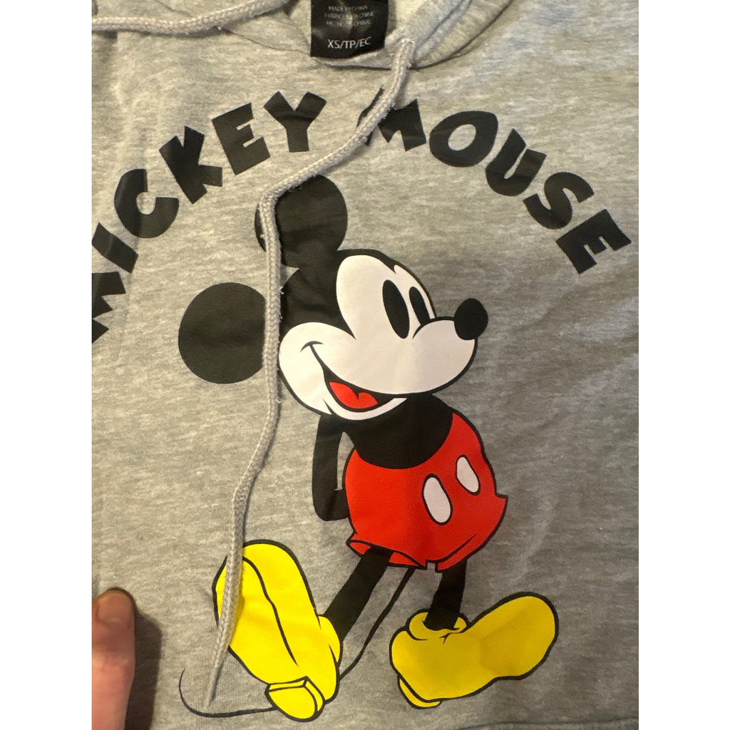 Disney Mickey Mouse Hoodie Unisex Grey Yellow XS