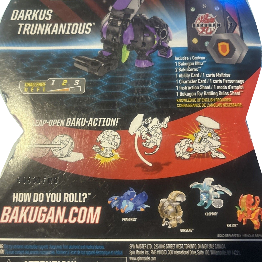New Littl- DARKUS TRUNKANIOUS - Bakugan Ultra Some Damage On Box — photo 2