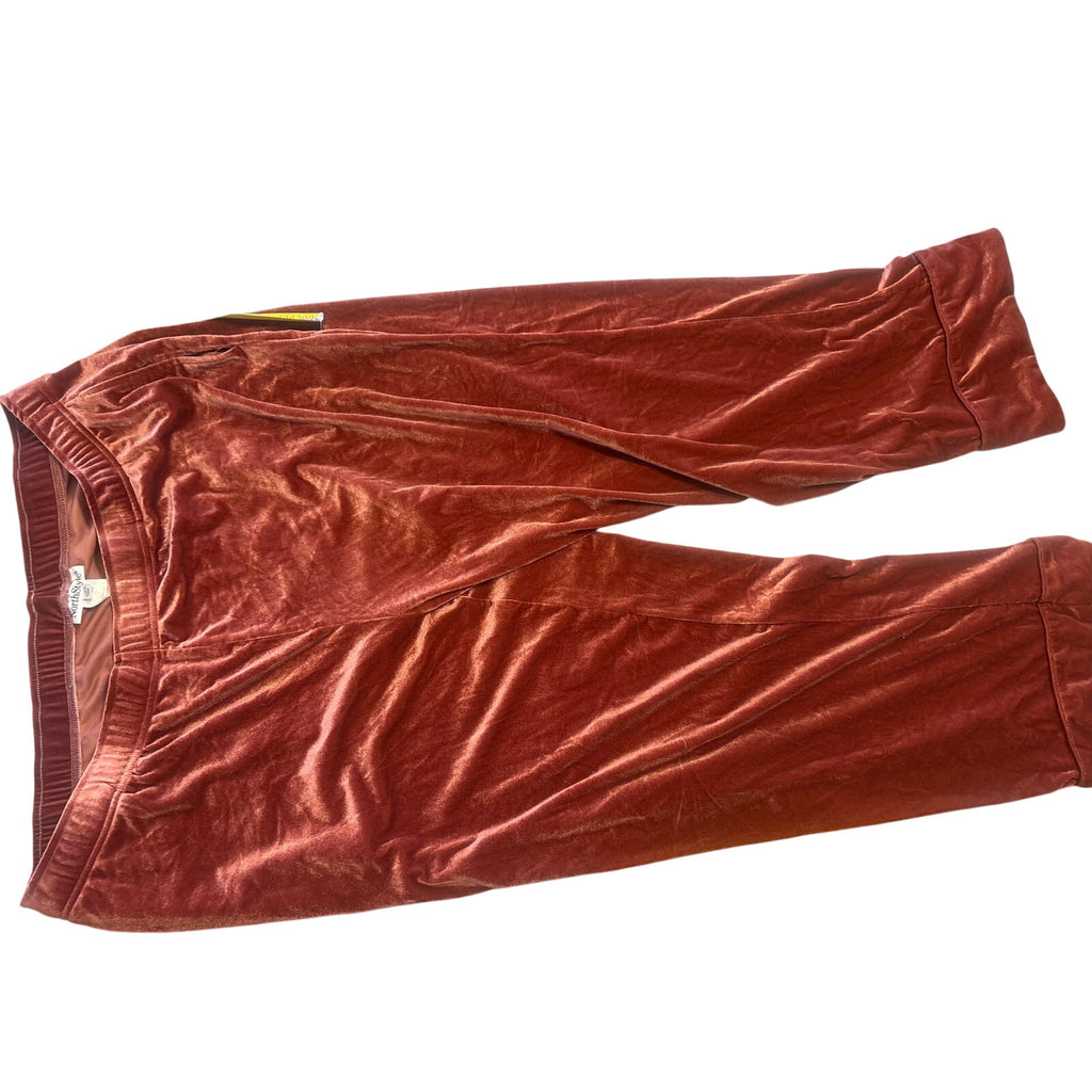 North Style Women's Lounge Pants 1X Red Multicolor Velvet Comfortable