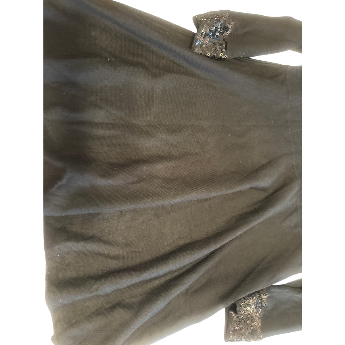 Jason Wu Long Sleeve Dress Black XL Sequin Cuffs Evening Wear