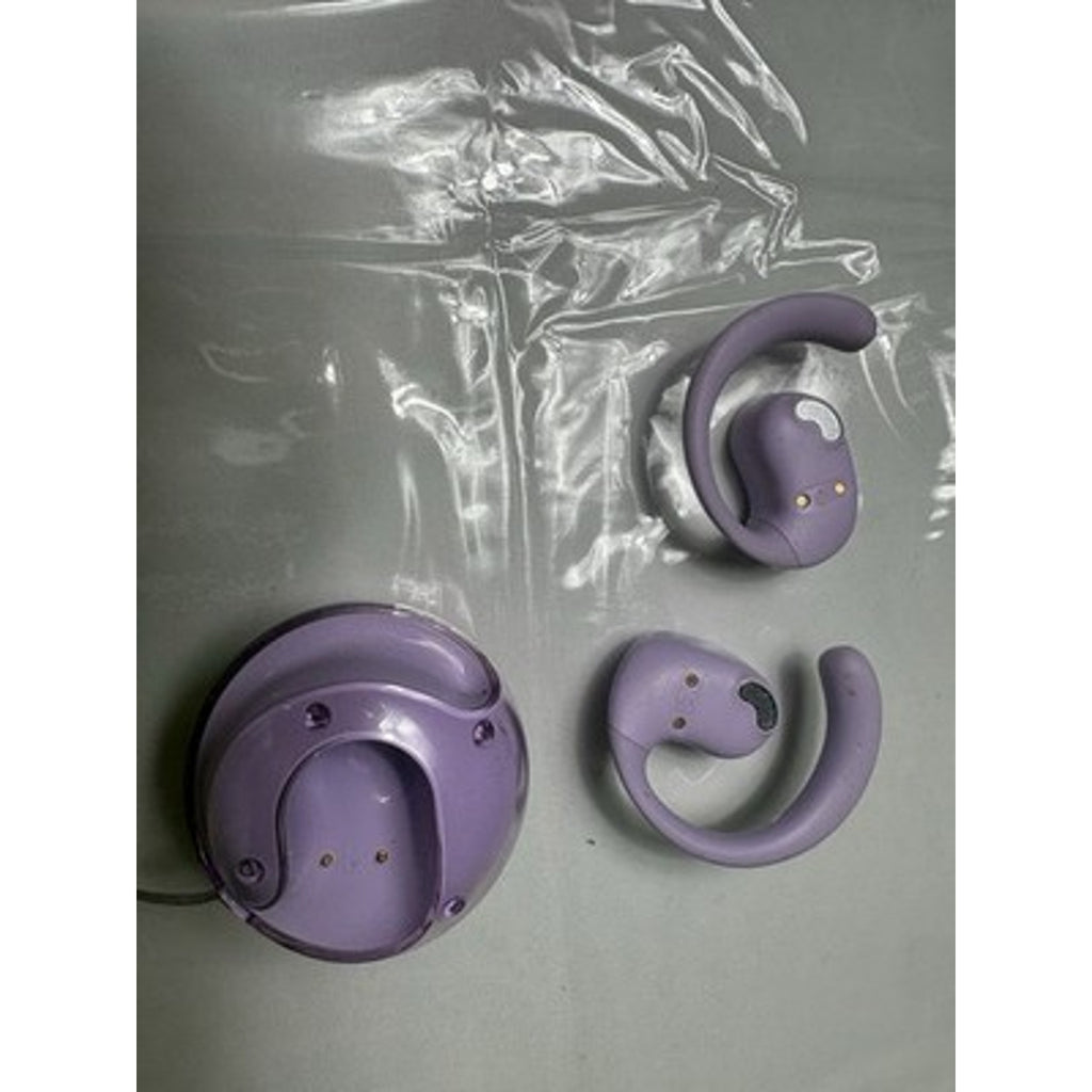 Purple Open Ear Bluetooth Wireless Earbuds Ear Hooks Charging Case