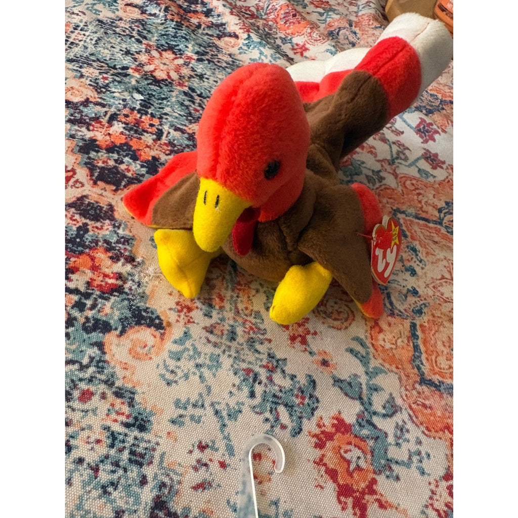 Ty Gobbles Beanie Baby Turkey Plush Toy, Fall Decor, Collectible