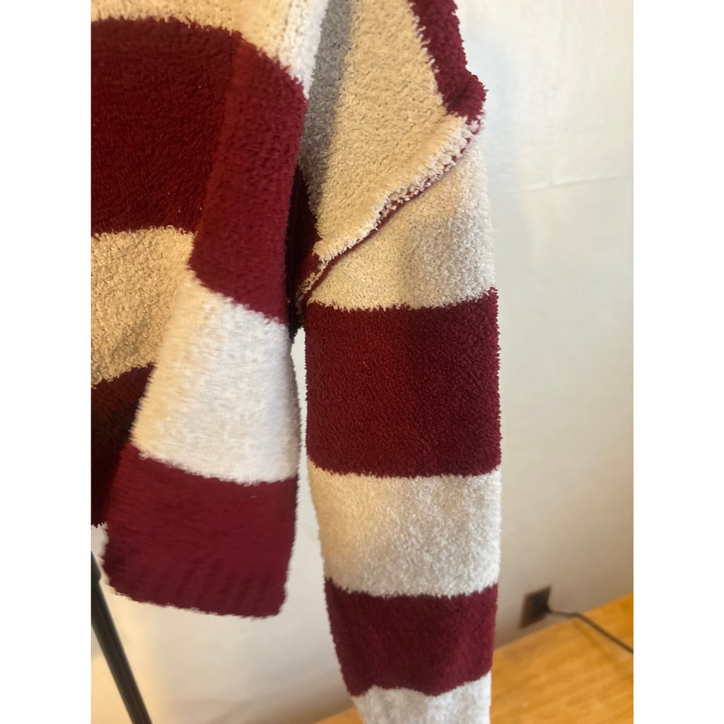 Arizona Jean Co Cropped Striped Hoodie Sweater Women
