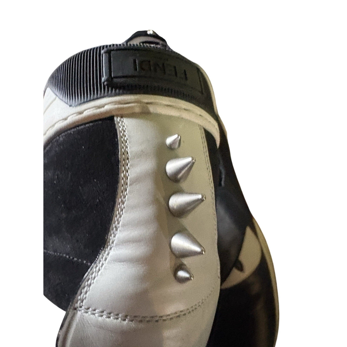 FENDI Bag Bugs Monster Eyes Spiked Sneakers Navy Blue - Men’s Size 10.5